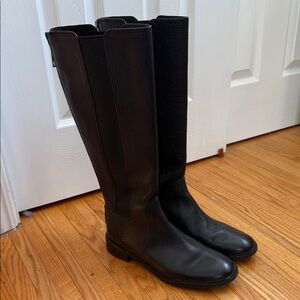 Tory Burch knee high black boots. Size 10